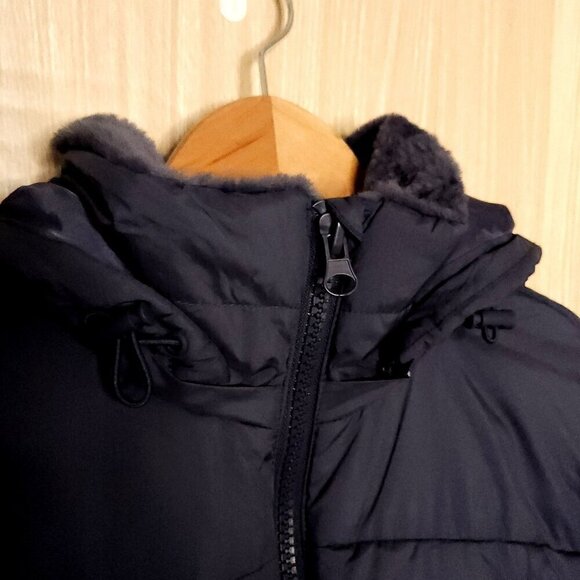 Arizona Juniors New Slate Blue Heavyweight Cropped Puffer Coat Small - Picture 5 of 9